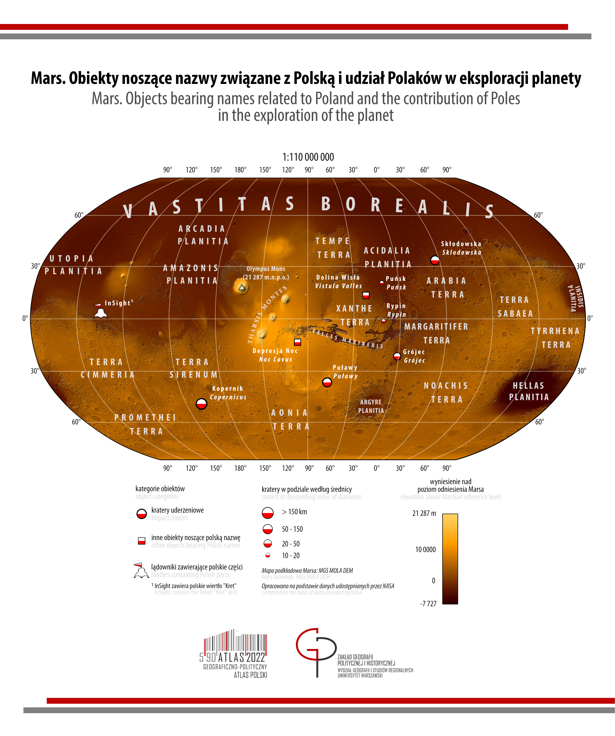 MAPA MIESIĄCA: Mars. Obiekty noszące nazwy związane z Polską i udział Polaków w eksploracji planety