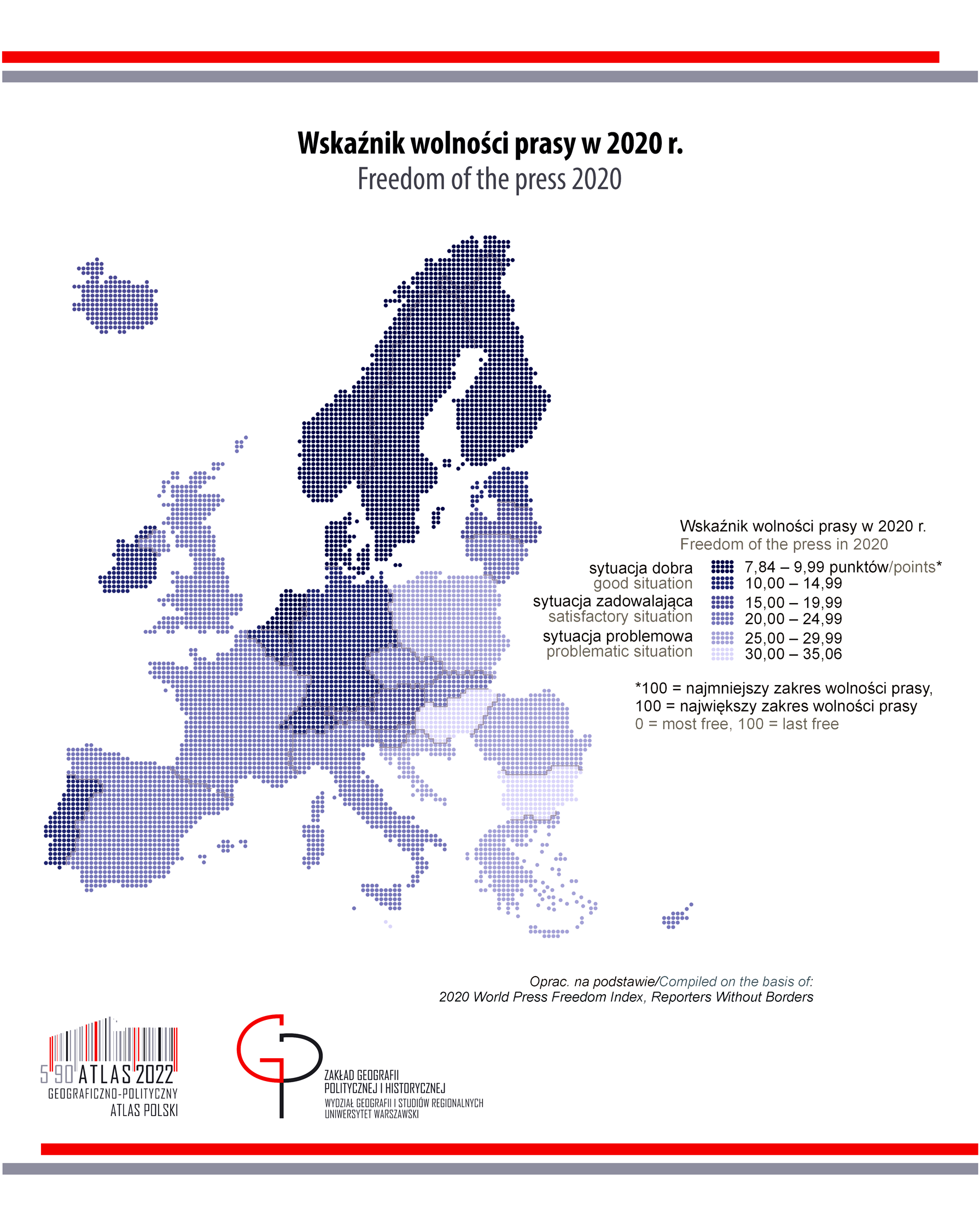 Mapa Tygodnia Unia Europejska Efta I Wielka Brytania Wskaźnik Wolności Prasy Geograficzno 8180